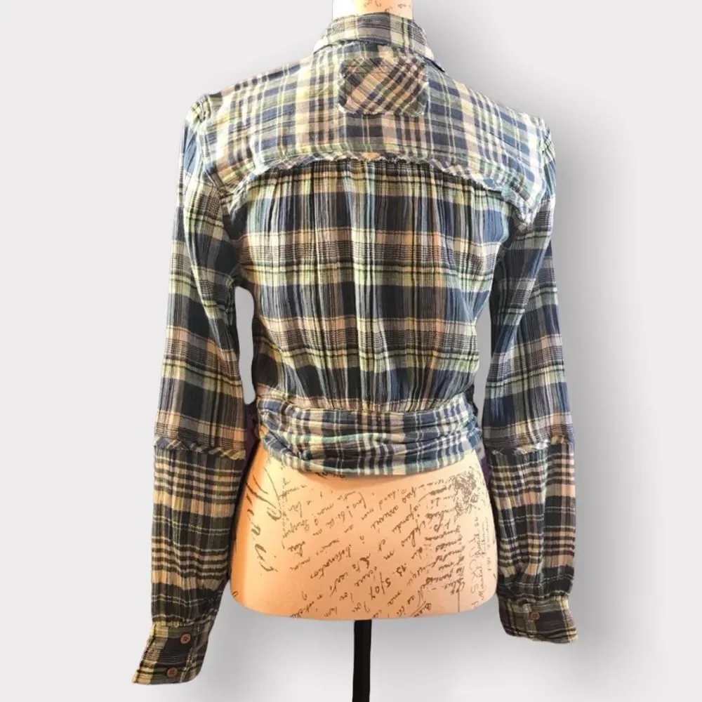 We The Free by Free People, First Bloom Plaid Top, Size XS - Picture 4 of 14